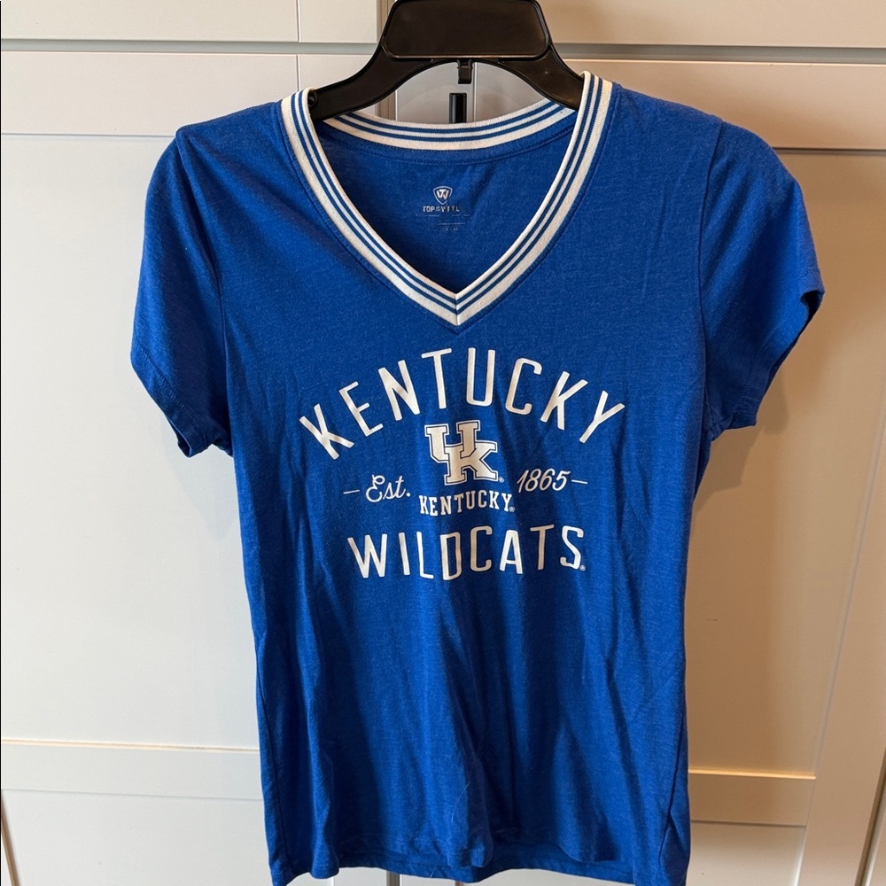 Top of the World Royal Blue V-Neck Tee with White Trim